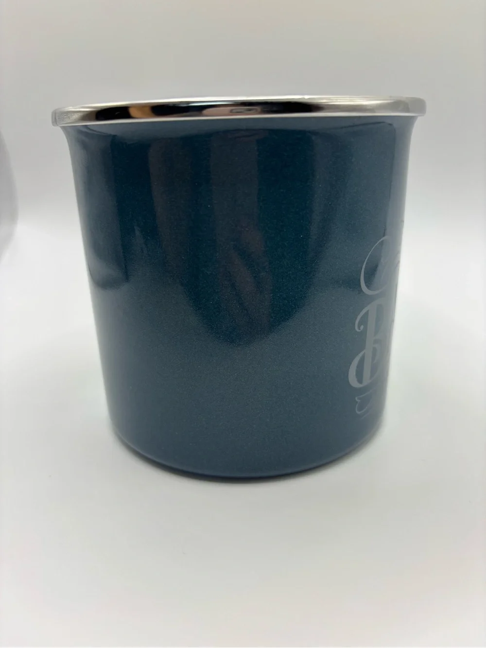 Bacon Drippings Storage Can Teal/Blue Pig Enamel on Steel. Handwash only. 4”x4”